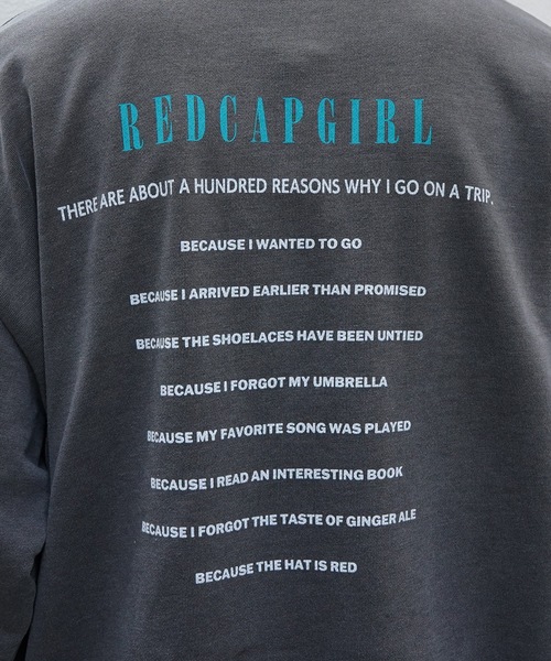 Red Cap Girl（レッドキャプガール）の「【RED CAP GIRL】ビッグシルエット ピグメント加工 フロントイラストプリント プルオーバースウェット（スウェット・メンズ・グレー系その他/チャコールグレー・L/M）」の19枚目の写真