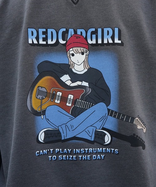 Red Cap Girl（レッドキャプガール）の「【RED CAP GIRL】ビッグシルエット ピグメント加工 フロントイラストプリント プルオーバースウェット（スウェット・メンズ・グレー系その他/チャコールグレー・L/M）」の21枚目の写真