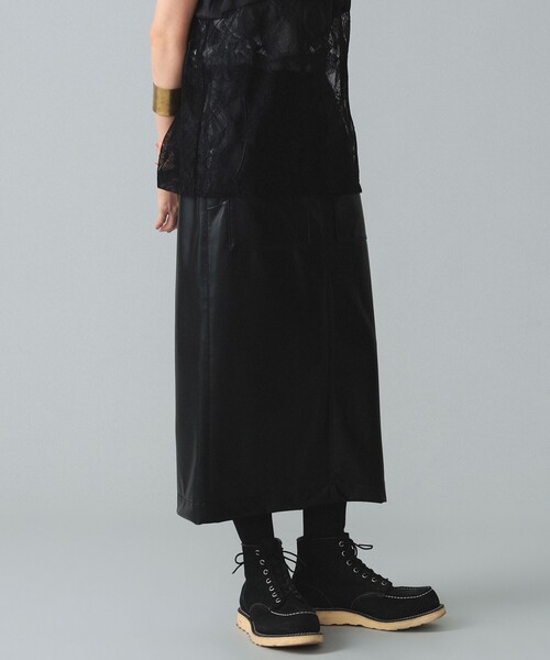 BEAMS BOY（ビームスボーイ）の「maturely / Fake Leather Work Skirt（スカート・レディース・ブラック/ブルー系その他2・1/0）」の8枚目の写真