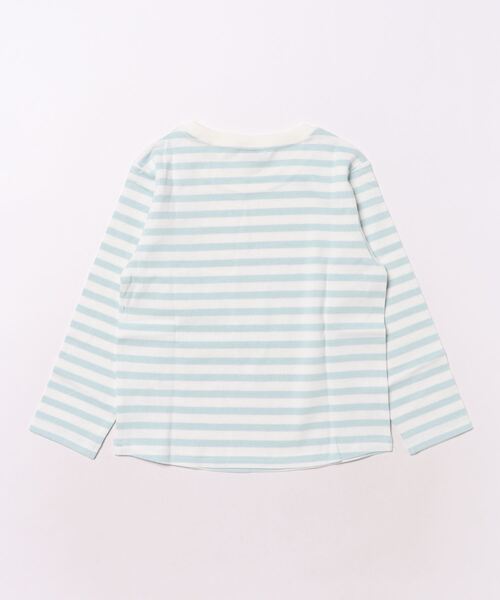 Crescent(クレッセント)の「ワンポイントボーダー長袖Tシャツ(Tシャツ/カットソー・キッズ・サックスブルー/パープル/ネイビー・110/120/130/100/80/90)」の4枚目の写真