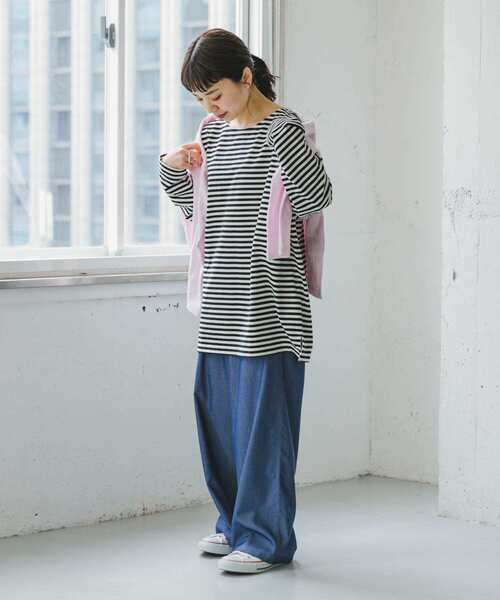 ITEMS URBANRESEARCH（アイテムズ アーバンリサーチ）の「ボートネックルーズカットソー（Tシャツ/カットソー・レディース・ホワイト系その他/ライトピンク/ブラウン系その他・FREE）」の6枚目の写真