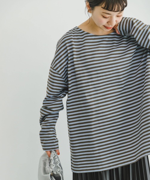 ITEMS URBANRESEARCH（アイテムズ アーバンリサーチ）の「ボートネックルーズカットソー（Tシャツ/カットソー・レディース・ホワイト系その他/ライトピンク/ブラウン系その他・FREE）」の22枚目の写真