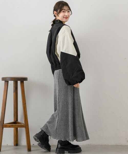 RETRO GIRL（レトロガール）の「配色ショートブルゾン（ブルゾン・レディース・ブラック/ブルー/ナチュラル・FREE）」の14枚目の写真