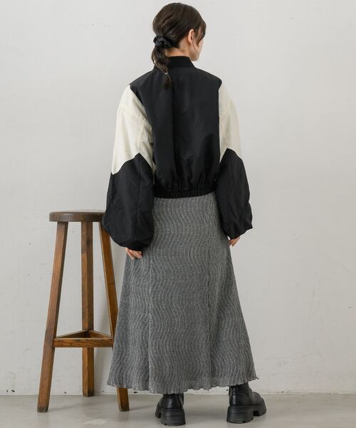 RETRO GIRL（レトロガール）の「配色ショートブルゾン（ブルゾン・レディース・ブラック/ブルー/ナチュラル・FREE）」の16枚目の写真