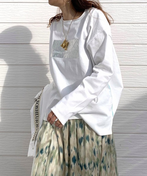 Q（キュー）の「メタリックロゴロンT（Tシャツ/カットソー・レディース・レモンイエロー/ホワイト/ブラック・MEDIUM）」の9枚目の写真