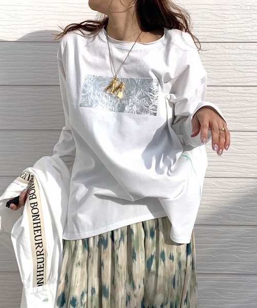 Q（キュー）の「メタリックロゴロンT（Tシャツ/カットソー・レディース・レモンイエロー/ホワイト/ブラック・MEDIUM）」の10枚目の写真