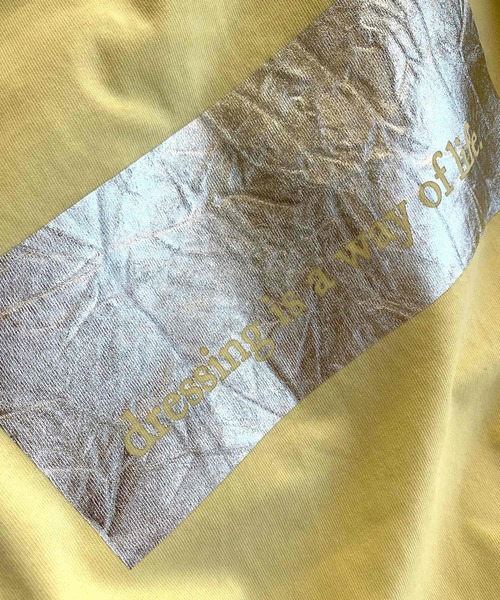 Q（キュー）の「メタリックロゴロンT（Tシャツ/カットソー・レディース・レモンイエロー/ホワイト/ブラック・MEDIUM）」の7枚目の写真