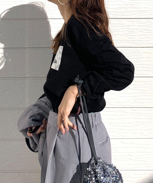 Q（キュー）の「メタリックロゴロンT（Tシャツ/カットソー・レディース・レモンイエロー/ホワイト/ブラック・MEDIUM）」の13枚目の写真