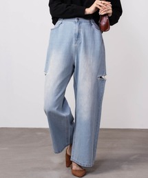 GOOD CREW グッドクルー サイドカットウエストホックデニム 綿100%