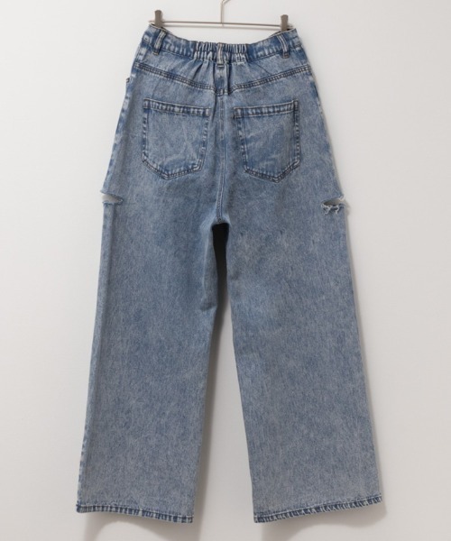 Mac-House（マックハウス）の「GOOD CREW グッドクルー サイドカットウエストホックデニム 綿100%（デニムパンツ・レディース・ブルー系その他/サックスブルー・S/M/L）」の7枚目の写真
