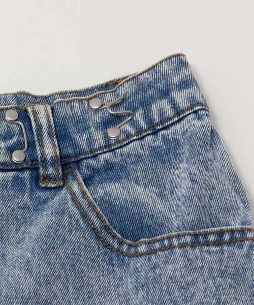 Mac-House（マックハウス）の「GOOD CREW グッドクルー サイドカットウエストホックデニム 綿100%（デニムパンツ・レディース・ブルー系その他/サックスブルー・S/M/L）」の9枚目の写真