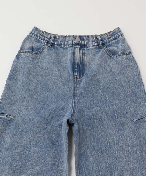Mac-House（マックハウス）の「GOOD CREW グッドクルー サイドカットウエストホックデニム 綿100%（デニムパンツ・レディース・ブルー系その他/サックスブルー・S/M/L）」の13枚目の写真