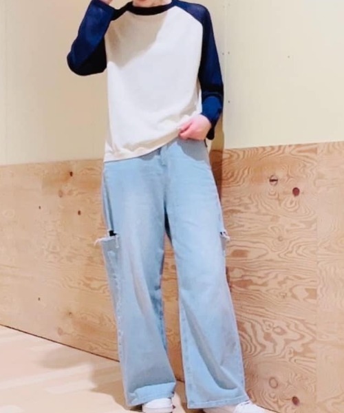 Mac-House（マックハウス）の「GOOD CREW グッドクルー サイドカットウエストホックデニム 綿100%（デニムパンツ・レディース・ブルー系その他/サックスブルー・S/M/L）」の17枚目の写真