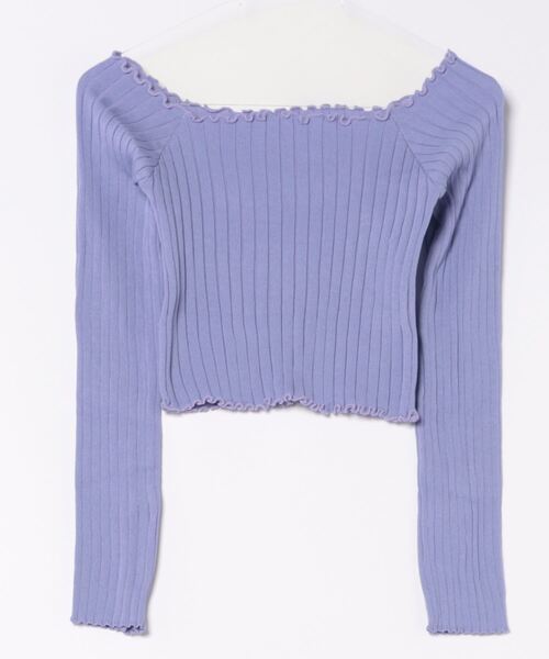 ibeul_（イベール）の「スクエアネック2WAYリブトップス（Tシャツ/カットソー・レディース・ホワイト/パープル/ブラック/オリーブ・FREE）」の4枚目の写真