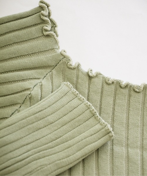 ibeul_（イベール）の「スクエアネック2WAYリブトップス（Tシャツ/カットソー・レディース・ホワイト/パープル/ブラック/オリーブ・FREE）」の6枚目の写真