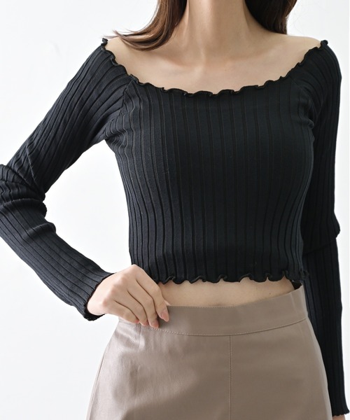 ibeul_（イベール）の「スクエアネック2WAYリブトップス（Tシャツ/カットソー・レディース・ホワイト/パープル/ブラック/オリーブ・FREE）」の22枚目の写真