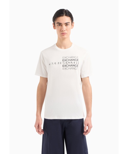 ARMANI EXCHANGE（アルマーニエクスチェンジ）の「【A|X アルマーニ エクスチェンジ】デザインロゴ　半袖クルーネックTシャツ/REGULAR（Tシャツ/カットソー・メンズ・ホワイト/ブラック・XX-LARGE/SMALL/X-SMALL/X-LARGE/LARGE/MEDIUM）」の7枚目の写真