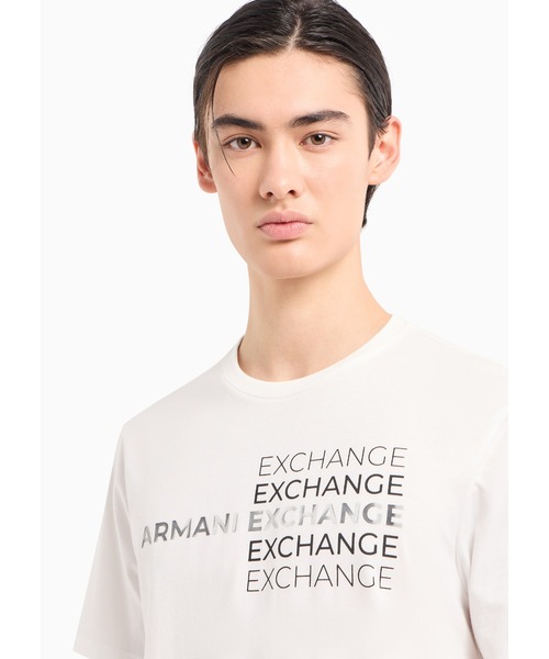 ARMANI EXCHANGE(アルマーニエクスチェンジ)の「【A|X アルマーニ エクスチェンジ】デザインロゴ 半袖クルーネックTシャツ/REGULAR(Tシャツ/カットソー・メンズ・ホワイト/ブラック・XX-LARGE/SMALL/X-SMALL/X-LARGE/LARGE/MEDIUM)」の8枚目の写真