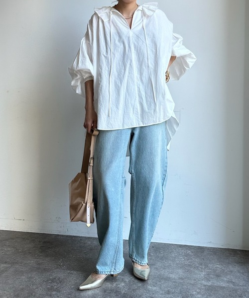 DouDou フリルブラウス 新品 DOUDOU オールインワン＋フリルブラウス