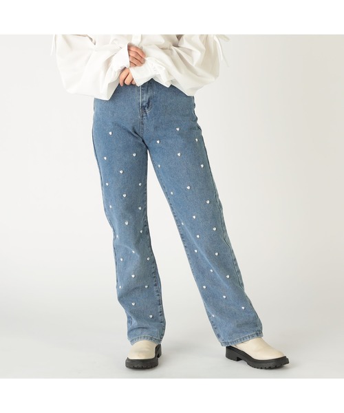 CECIL McBEE(セシルマクビー)の「ビジュー付きデニムパンツ(デニムパンツ・レディース・ブルー・MEDIUM)」の3枚目の写真