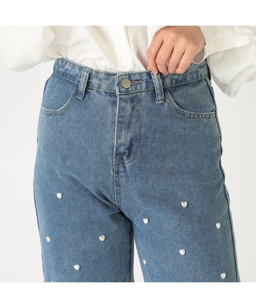 CECIL McBEE(セシルマクビー)の「ビジュー付きデニムパンツ(デニムパンツ・レディース・ブルー・MEDIUM)」の6枚目の写真