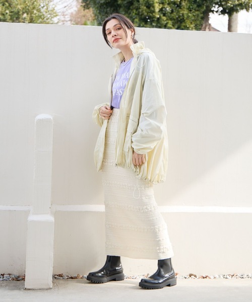 BAYFLOW(ベイフロー)の「ジャガードカットナロースカート(スカート・レディース・ナチュラル/ライム/モカ・FREE)」の22枚目の写真