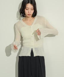 フレアスリーブリブサマーカーディガン