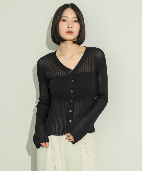 NEUNA（ヌナ）の「フレアスリーブリブサマーカーディガン（カーディガン/ボレロ・レディース・アイボリー/チャコールグレー/ブラック・FREE）」の8枚目の写真