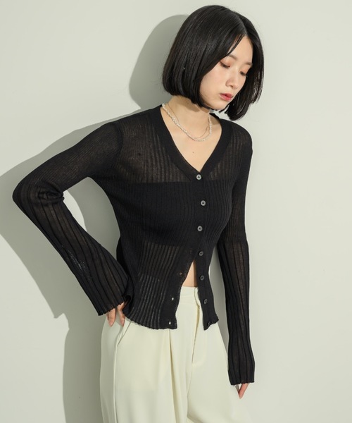 NEUNA（ヌナ）の「フレアスリーブリブサマーカーディガン（カーディガン/ボレロ・レディース・アイボリー/チャコールグレー/ブラック・FREE）」の12枚目の写真