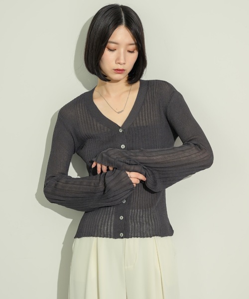 NEUNA（ヌナ）の「フレアスリーブリブサマーカーディガン（カーディガン/ボレロ・レディース・アイボリー/チャコールグレー/ブラック・FREE）」の17枚目の写真