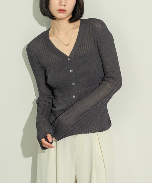 NEUNA（ヌナ）の「フレアスリーブリブサマーカーディガン（カーディガン/ボレロ・レディース・アイボリー/チャコールグレー/ブラック・FREE）」の15枚目の写真