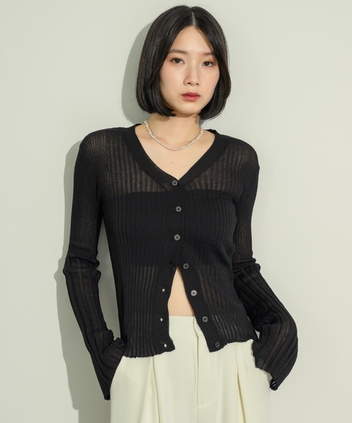 NEUNA（ヌナ）の「フレアスリーブリブサマーカーディガン（カーディガン/ボレロ・レディース・アイボリー/チャコールグレー/ブラック・FREE）」の11枚目の写真