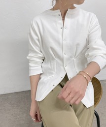 2WAYデザインワッフルカーデ
