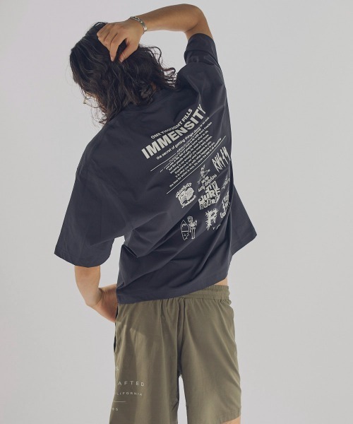 RUSTY(ラスティ)の「【RUSTY/ラスティー】半袖UVTシャツ バックプリント(Tシャツ/カットソー・メンズ・ブラック/ホワイト/ベージュ/カーキ・X-LARGE/LARGE/MEDIUM)」の2枚目の写真