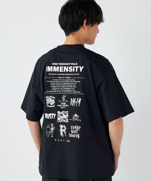 RUSTY(ラスティ)の「【RUSTY/ラスティー】半袖UVTシャツ バックプリント(Tシャツ/カットソー・メンズ・ブラック/ホワイト/ベージュ/カーキ・X-LARGE/LARGE/MEDIUM)」の9枚目の写真