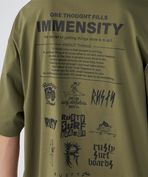 RUSTY(ラスティ)の「【RUSTY/ラスティー】半袖UVTシャツ バックプリント(Tシャツ/カットソー・メンズ・ブラック/ホワイト/ベージュ/カーキ・X-LARGE/LARGE/MEDIUM)」の18枚目の写真