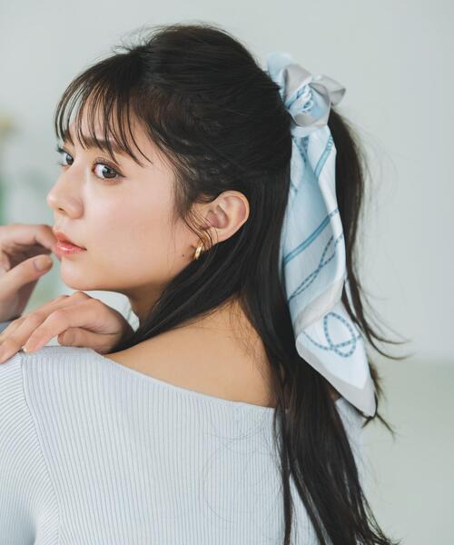 EDIT COLOGNE（エディットコロン）の「マリン柄スカーフ（ストール/ショール・レディース・グレー/ブルー/ネイビー・ﾌﾘ-）」の2枚目の写真