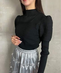 パワースリーブハイネックニットプルオーバー