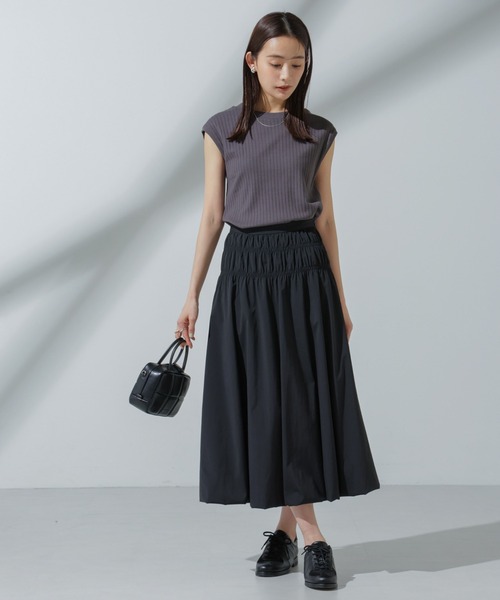 NANO universe(ナノユニバース)の「Anti Soaked(R) 汗染み防止 リブノースリーブTシャツ(Tシャツ/カットソー・レディース・ブラック/グレー系その他4/チャコール/アイボリー・S/M)」の20枚目の写真