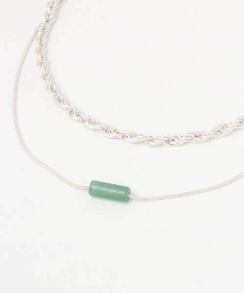 niko and...（ニコアンド）の「ストーンチェーン2連ネックレス（ネックレス・レディース・レッド/グリーン/ブラック/ブルー・0）」の3枚目の写真