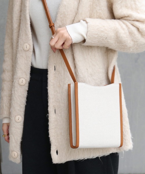 Mia Borsa（ミアボルサ）の「[Mia Borsa] ショルダーバッグ 本革 牛革 斜めがけ（ショルダーバッグ・レディース・キャメル/ブラック・FREE）」の7枚目の写真