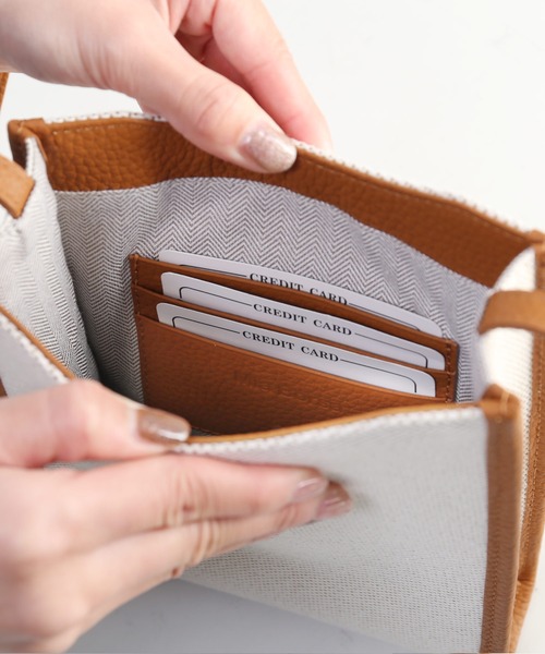 Mia Borsa（ミアボルサ）の「[Mia Borsa] ショルダーバッグ 本革 牛革 斜めがけ（ショルダーバッグ・レディース・キャメル/ブラック・FREE）」の12枚目の写真