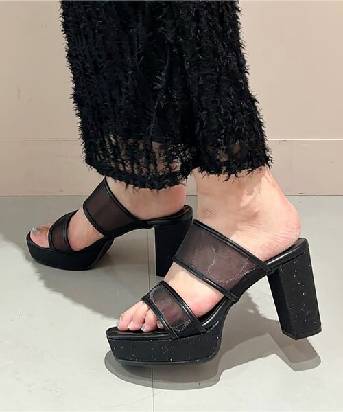 ESPERANZA(エスペランサ)の「ダブルベルトラメ厚底ミュールサンダル 24SS(サンダル・レディース・ホワイト系9/ブラック系8/ベージュ系8・S/M/L/LL)」の17枚目の写真