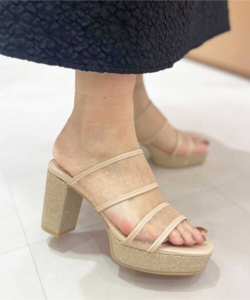 ESPERANZA(エスペランサ)の「ダブルベルトラメ厚底ミュールサンダル 24SS(サンダル・レディース・ホワイト系9/ブラック系8/ベージュ系8・S/M/L/LL)」の19枚目の写真