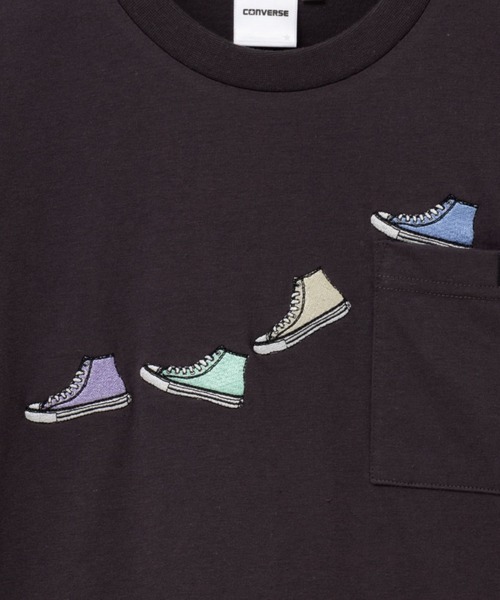 CONVERSE（コンバース）の「CONVERSE コンバース ポケット付き刺繍Ｔシャツ（Tシャツ/カットソー・キッズ・チャコールグレー/杢グレー・160/150/140/130/120）」の9枚目の写真