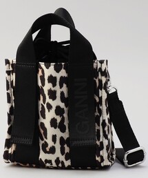 GANNI | GANNI/ガニー RECYCLED TECH MINI TOTE PRINT / A5060_943 / レオパード ロゴミニトート(ショルダーバッグ)