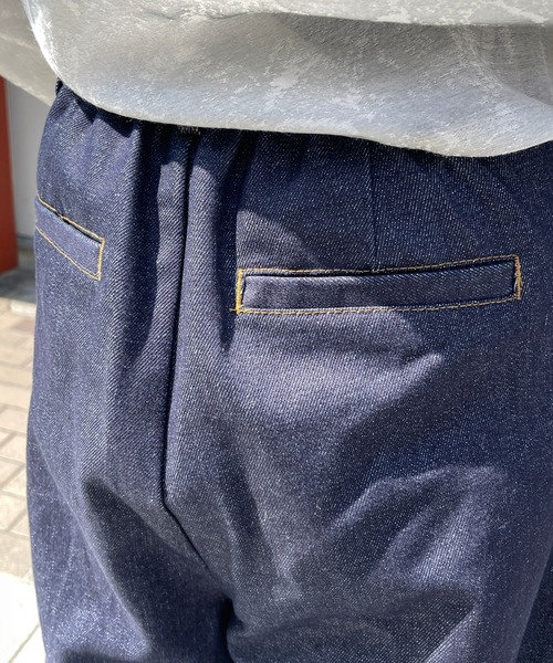 Meli rich（メリーリッチ）の「リジットデニムサイドポケットタックパンツ（デニムパンツ・レディース・ブラック/インディゴブルー・FREE）」の9枚目の写真