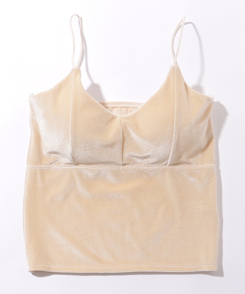 Lace Ladies(レースレディース)の「ベロア調 Vネック カップイン コンパクト キャミソール(キャミソール・レディース・アイボリー/ブラック/ブラウン/ネイビー・FREE)」の8枚目の写真