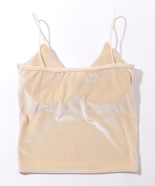 Lace Ladies(レースレディース)の「ベロア調 Vネック カップイン コンパクト キャミソール(キャミソール・レディース・アイボリー/ブラック/ブラウン/ネイビー・FREE)」の9枚目の写真