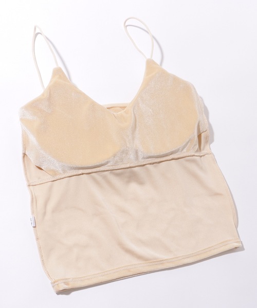 Lace Ladies(レースレディース)の「ベロア調 Vネック カップイン コンパクト キャミソール(キャミソール・レディース・アイボリー/ブラック/ブラウン/ネイビー・FREE)」の12枚目の写真